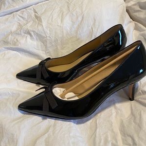 Ann Taylor Patent Leather Bow Pumps